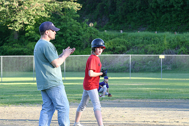 05 Emma with her dad on third base