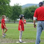 07 Julia on first base with her dad