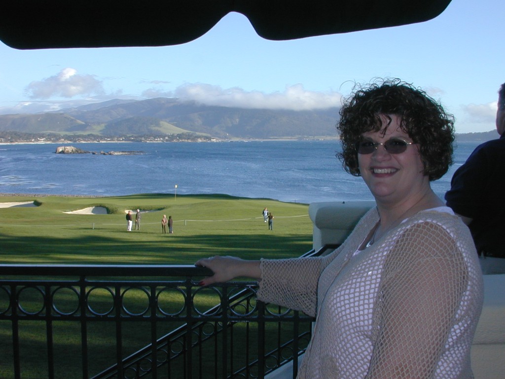 12 Cheryl at 18th green Pebble Beach