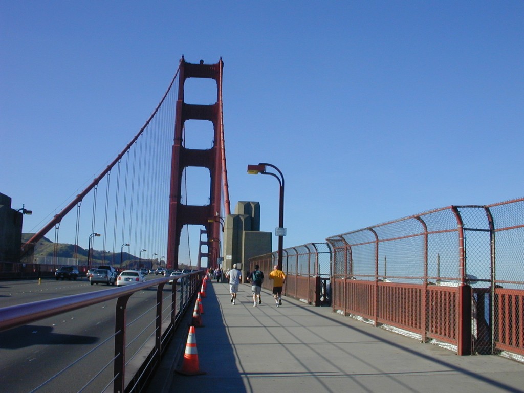 39 walking the Golden Gate Bridge