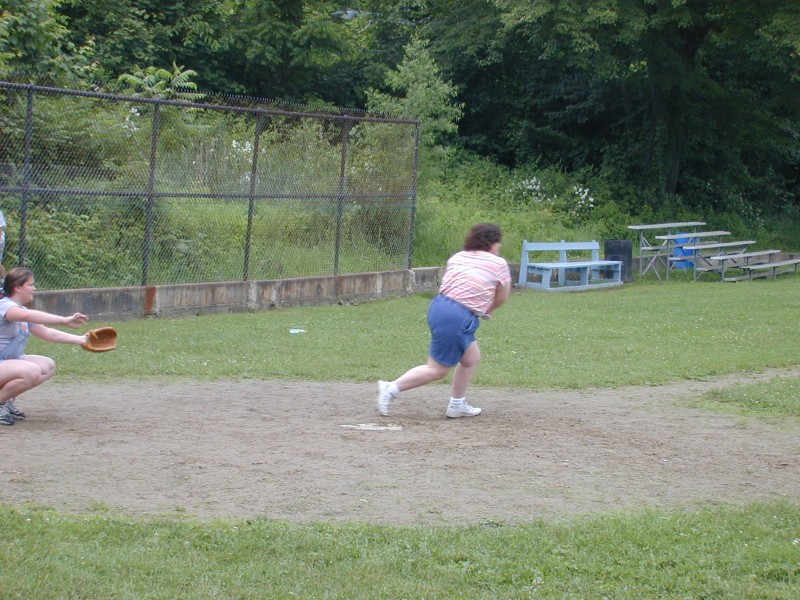 28 Jennifer at bat