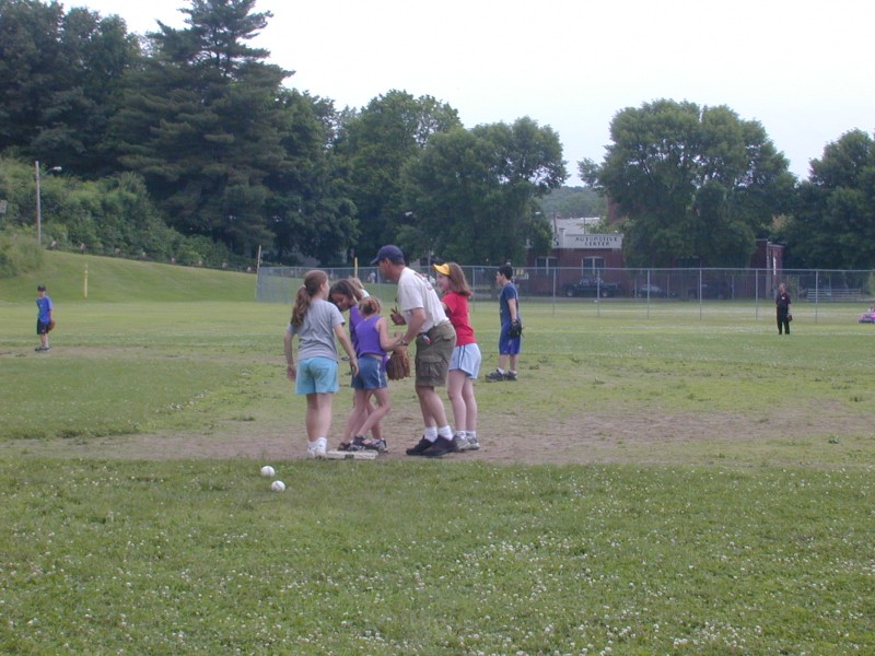 49 girls keeping Coach Wondoloski off first base