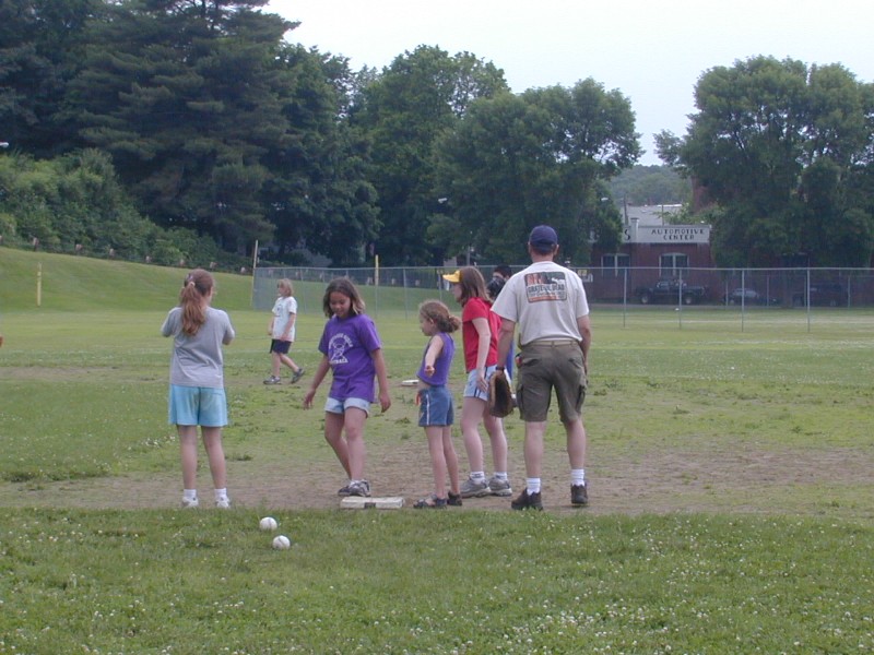 50 girls keeping Coach Wondoloski off first base