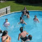 55 Mary and Deb in the pool with the girls