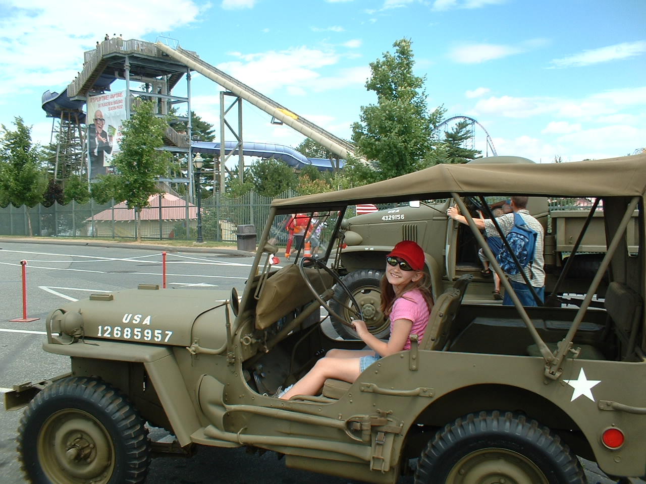 13 Rebecca in an Army jeep