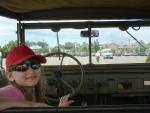 14 Rebecca driving an Army jeep