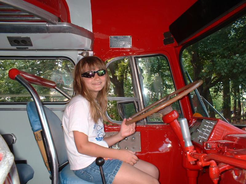 19 Rebecca driving the Six Flags bus