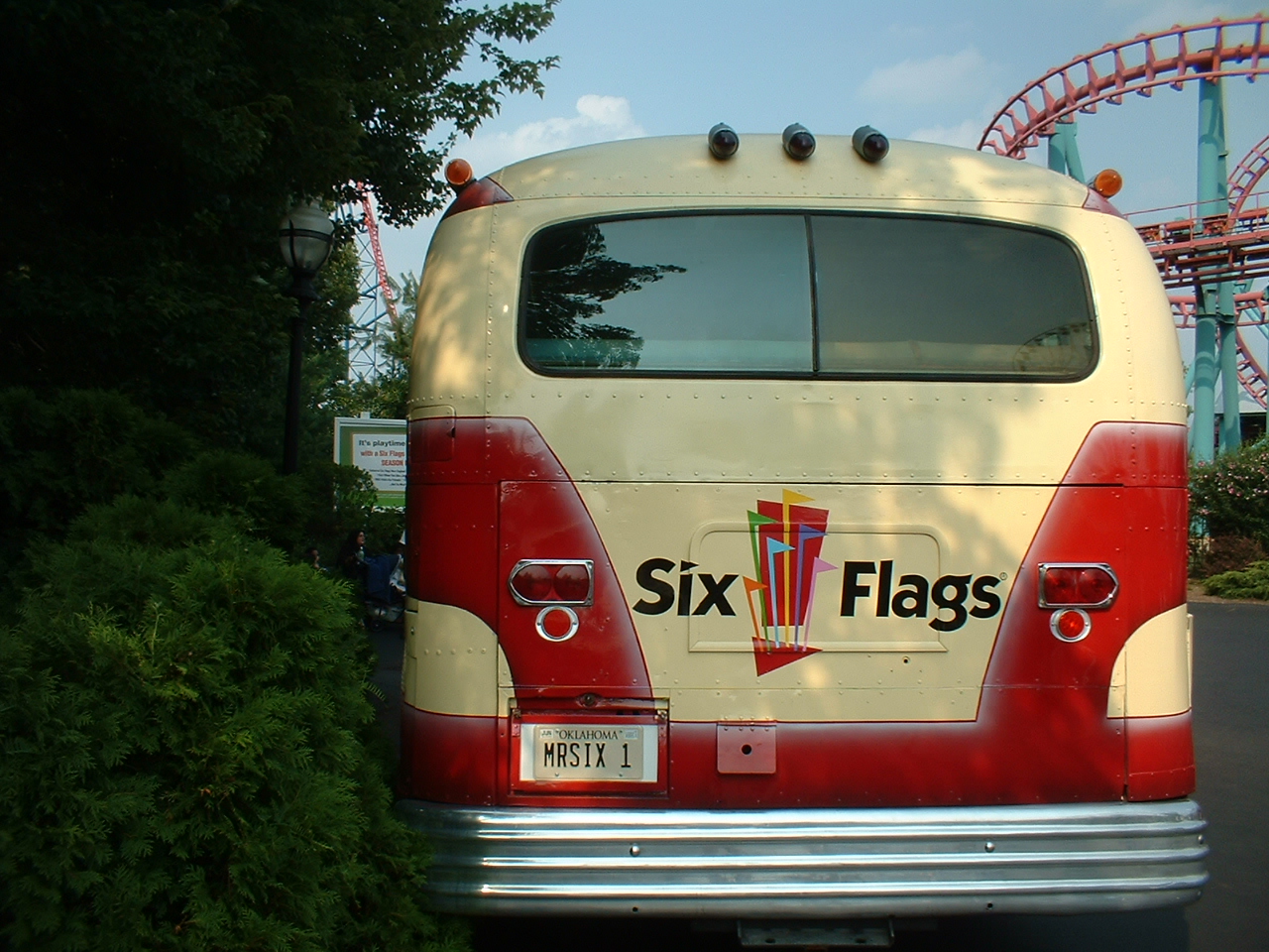 21 back of the Six Flags bus