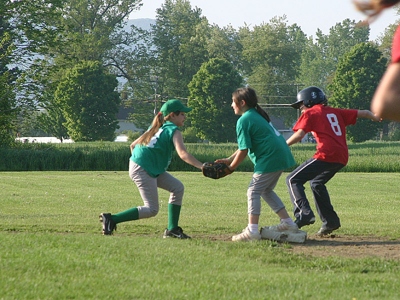 02 Rebecca brings the ball to second for the out