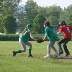 02 Rebecca brings the ball to second for the out